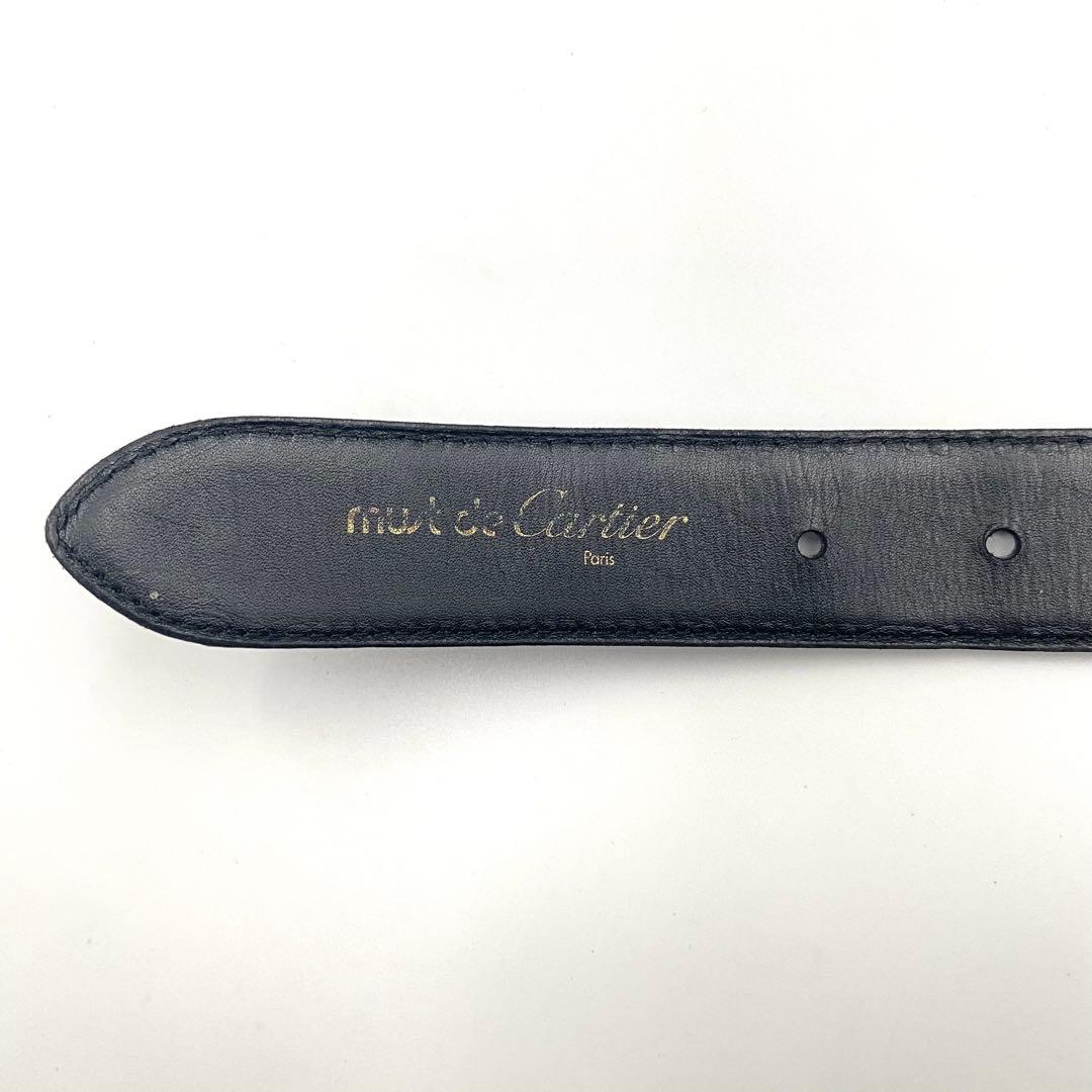 Cartier カルティエ サントス リザード 型押し レザー ベルト ブラック