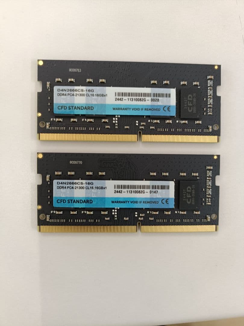 CFD STANDARD DDR4 16GB×2枚 合計32GB SO-DIMM