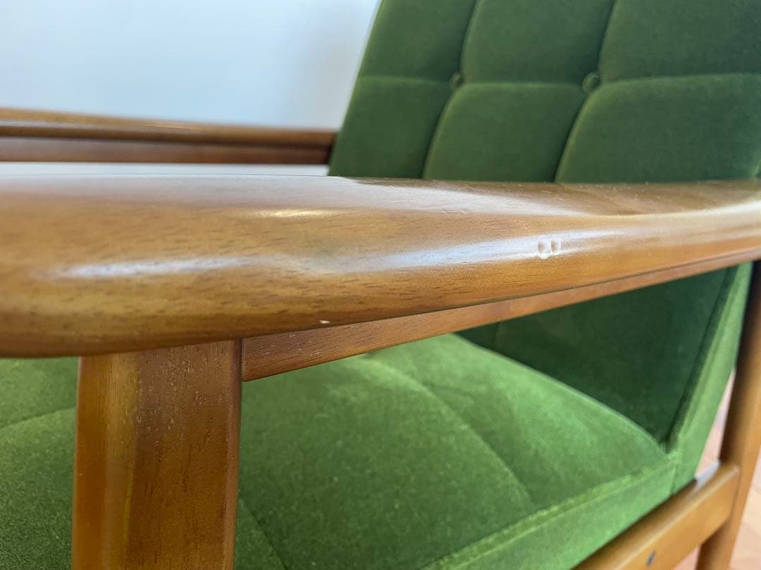 カリモク60 Kチェア 1シーター　モケットグリーン