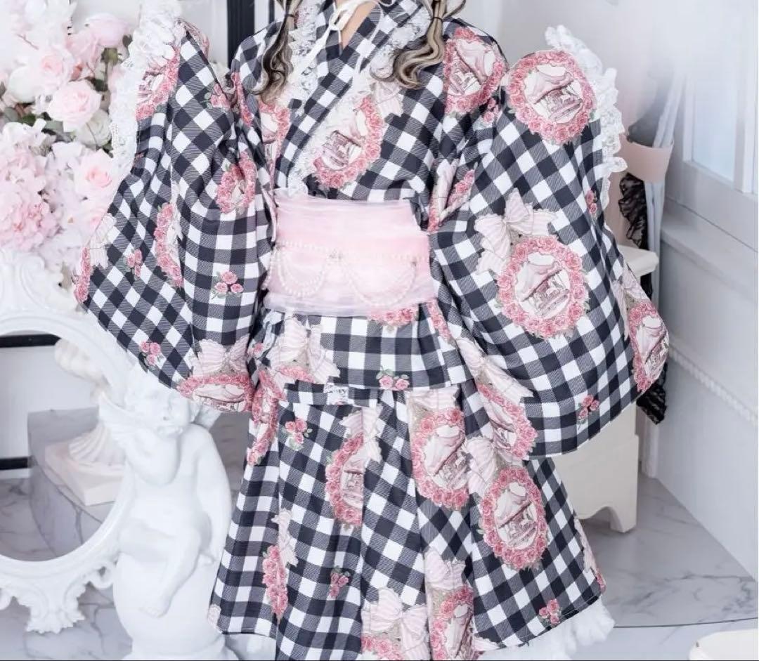 Palelfy プリンセス浴衣3点セット　＋ヘッドドレス　レースソックスセット