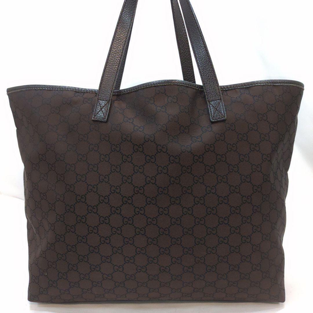 グッチ インターロッキングG トートバッグ レザー×ナイロン A4可 肩掛け