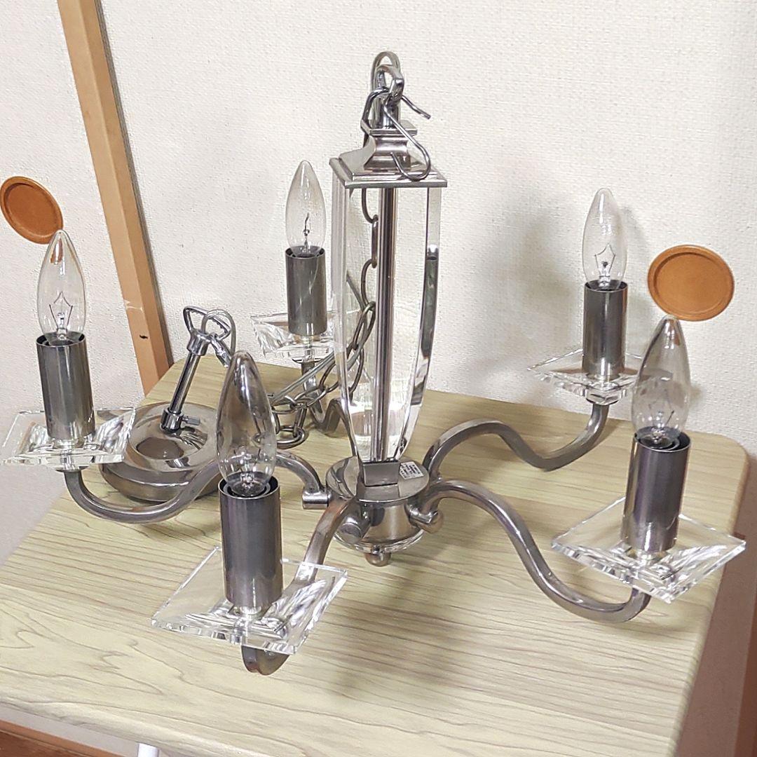 ローラシュレイ　5灯　シャンデリア