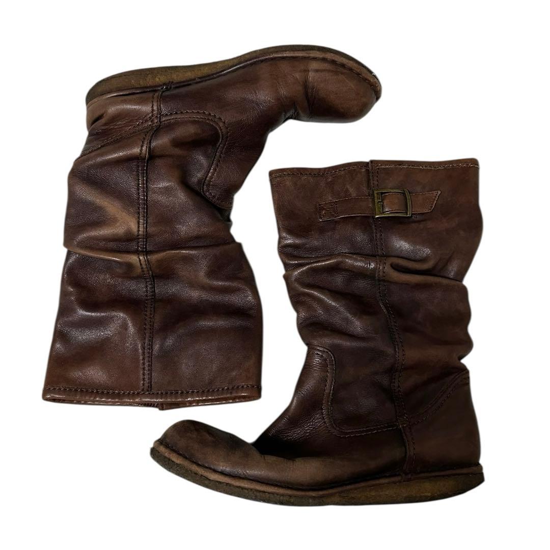 90's vintage ブラウンレザーエンジニアブーツ 森ガール　アメカジ