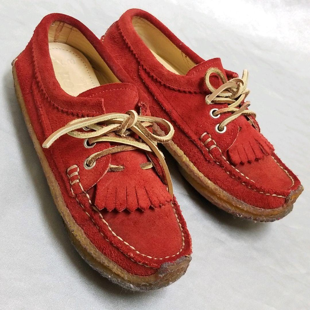 秋冬 ユケテン モカシン クレープソール シューズ 赤 YUKETEN 24