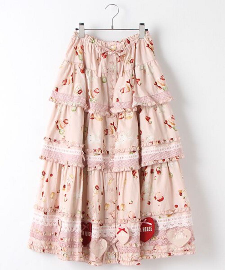 ◆ピンクハウス◆シュガリースイーツラビットプリントスカート　ピンク