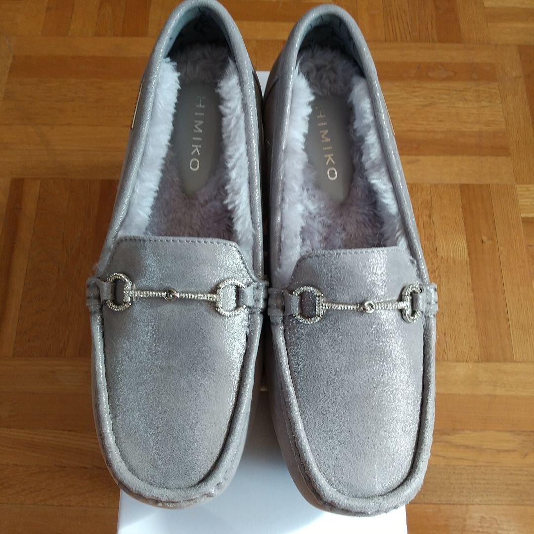 卑弥呼 ビジュービットふわふわモカシン 23.5 グレー