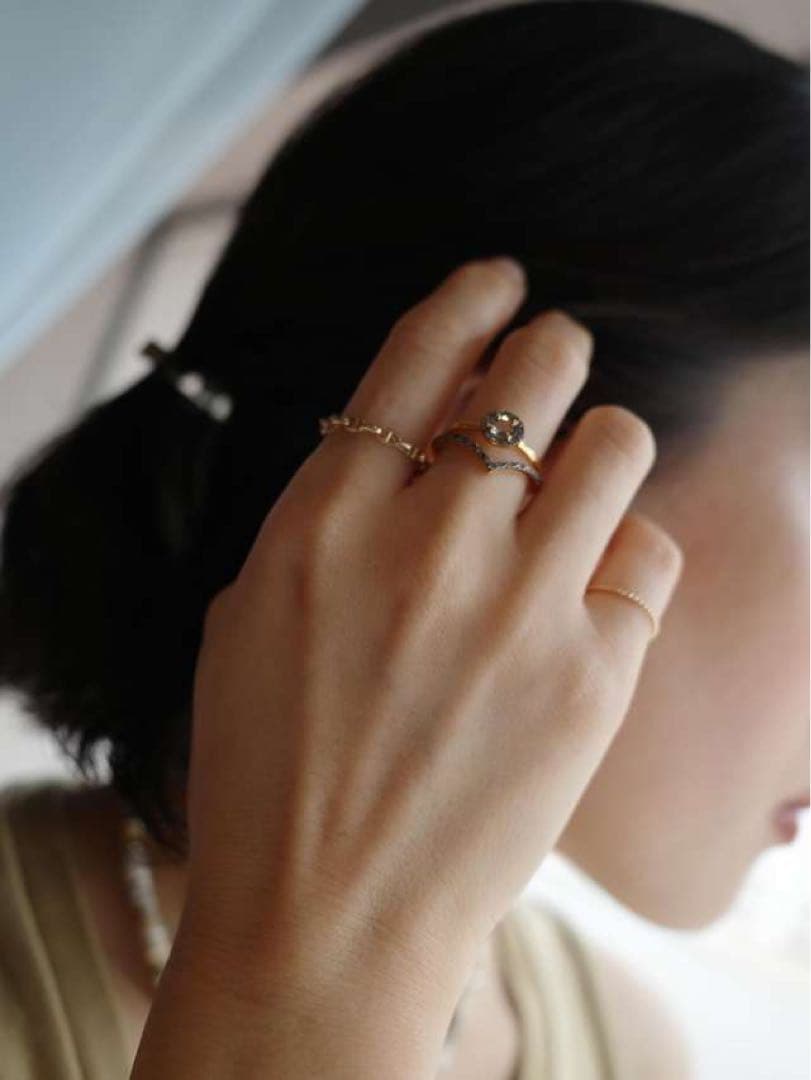 【ARTIDA OUD】 K10ホロウマリナーリンクチェーンリング