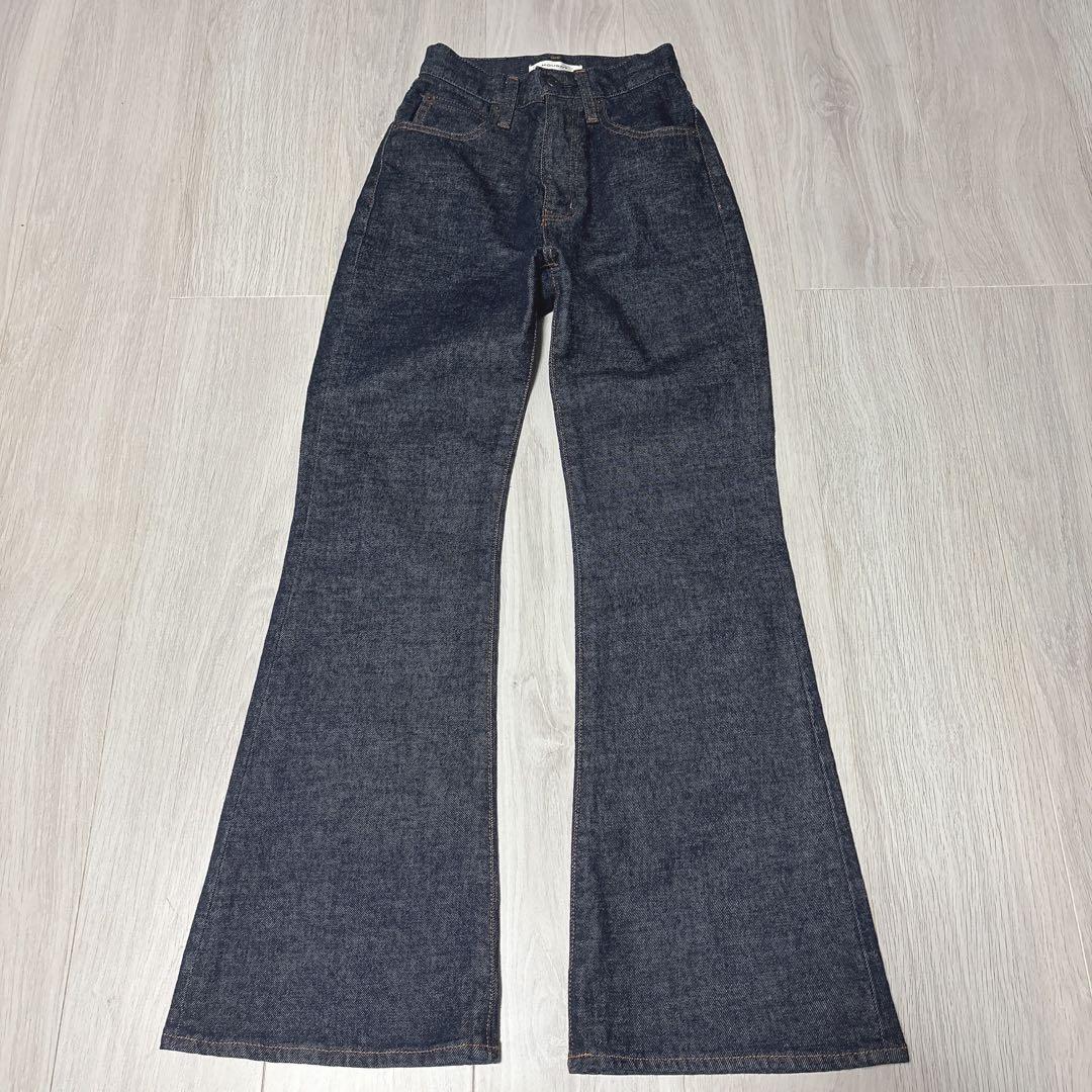 *新品*MOUSSY MVSフレアデニム ワンウォッシュ 23インチ