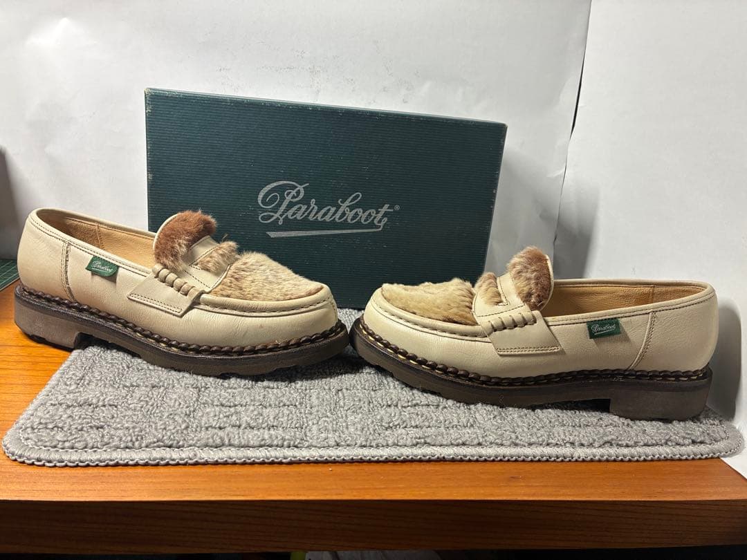 純正箱付 Paraboot ORSAY/GRIFF II 4 ホワイト/ベージュ