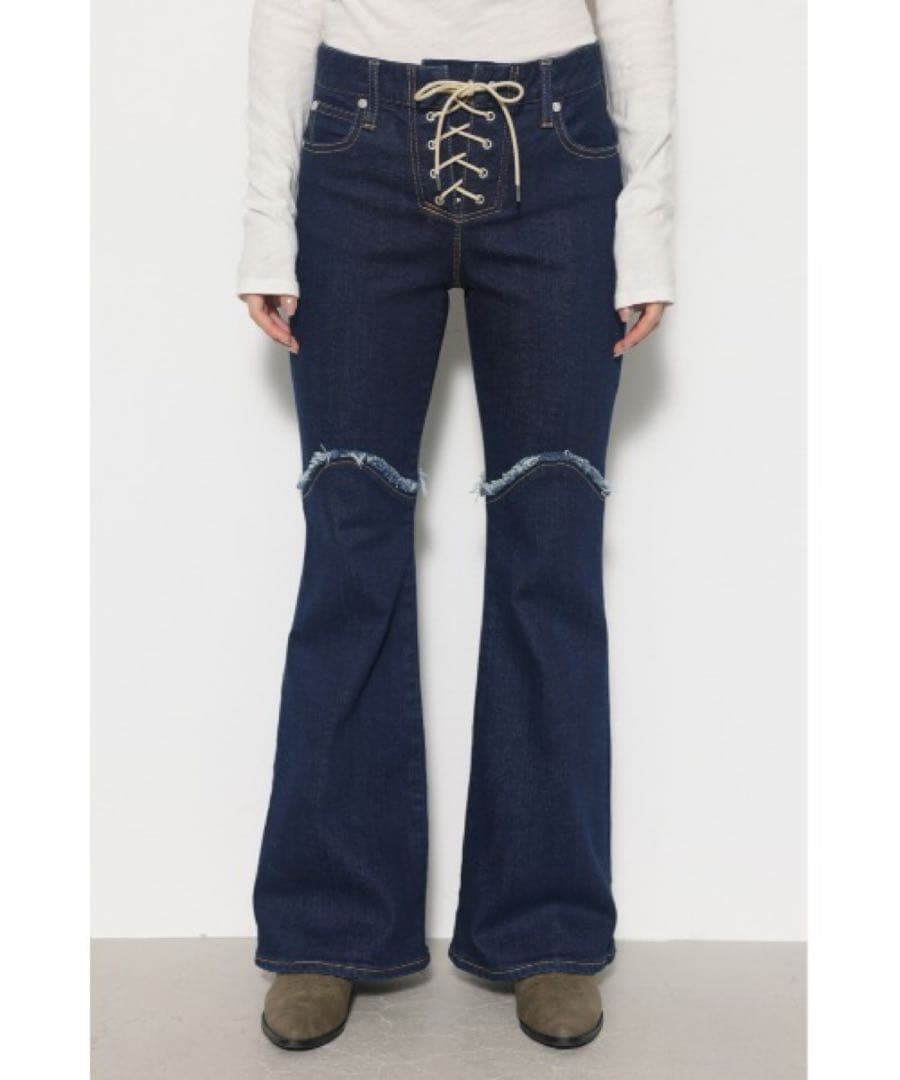 新品タグ付　LAGUAGEM FRONT LACE UP FLARE DENIM