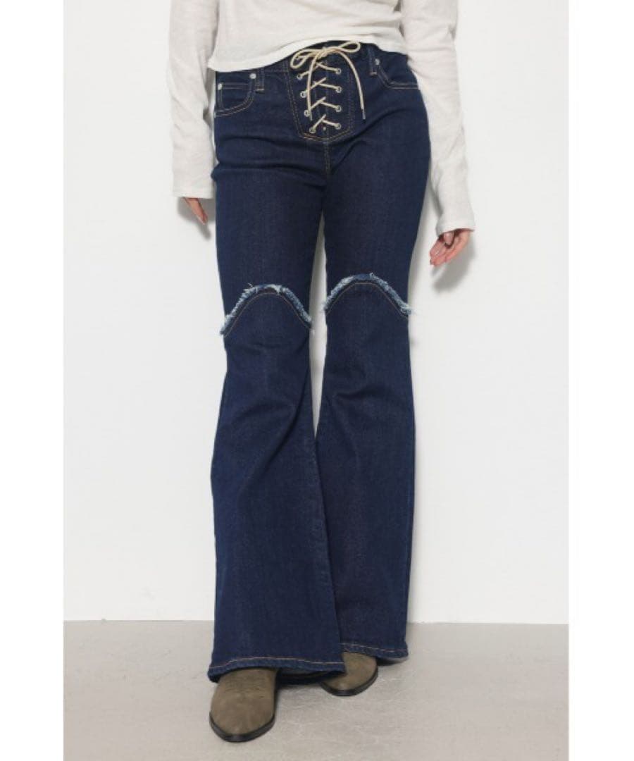 新品タグ付　LAGUAGEM FRONT LACE UP FLARE DENIM