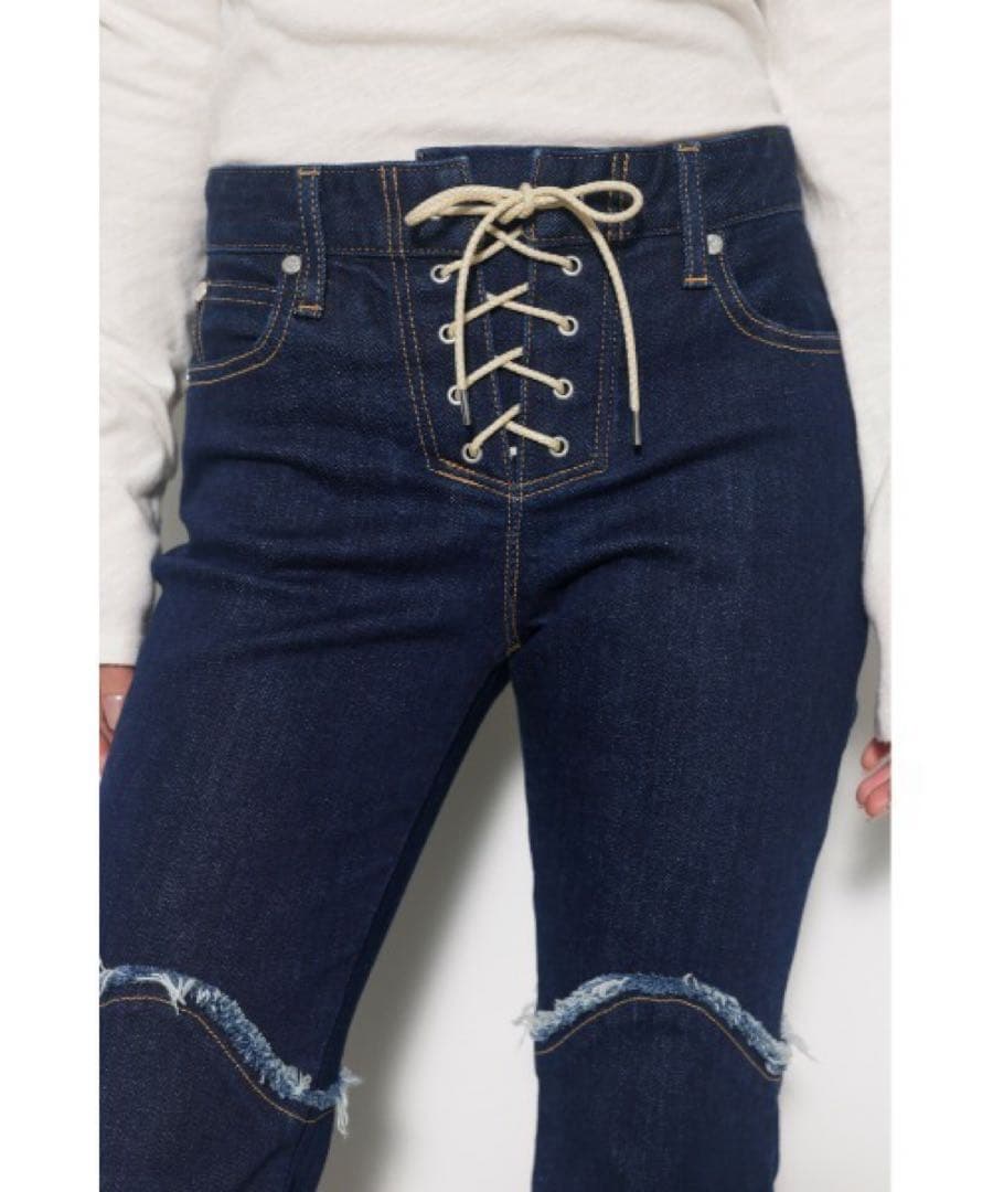 新品タグ付　LAGUAGEM FRONT LACE UP FLARE DENIM