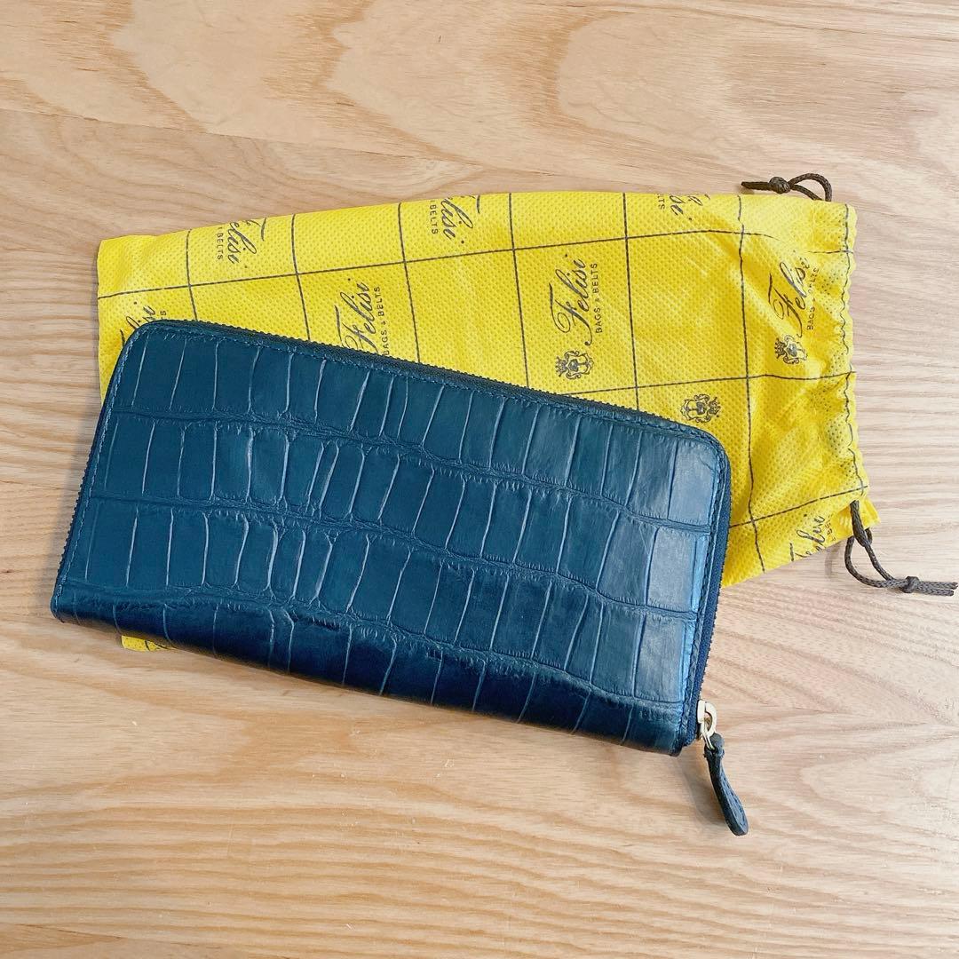 【特別値下げ中】Felisi ロングジップウォレット(ネイビー)