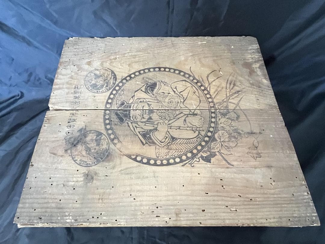 戦前！【エビスビール】 蓋付木箱 昭和レトロ 希少 程度良好 当時物