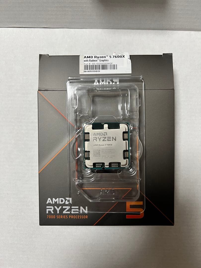 AMD Ryzen 5 7600X CPU（ボックス / クーラーなし）