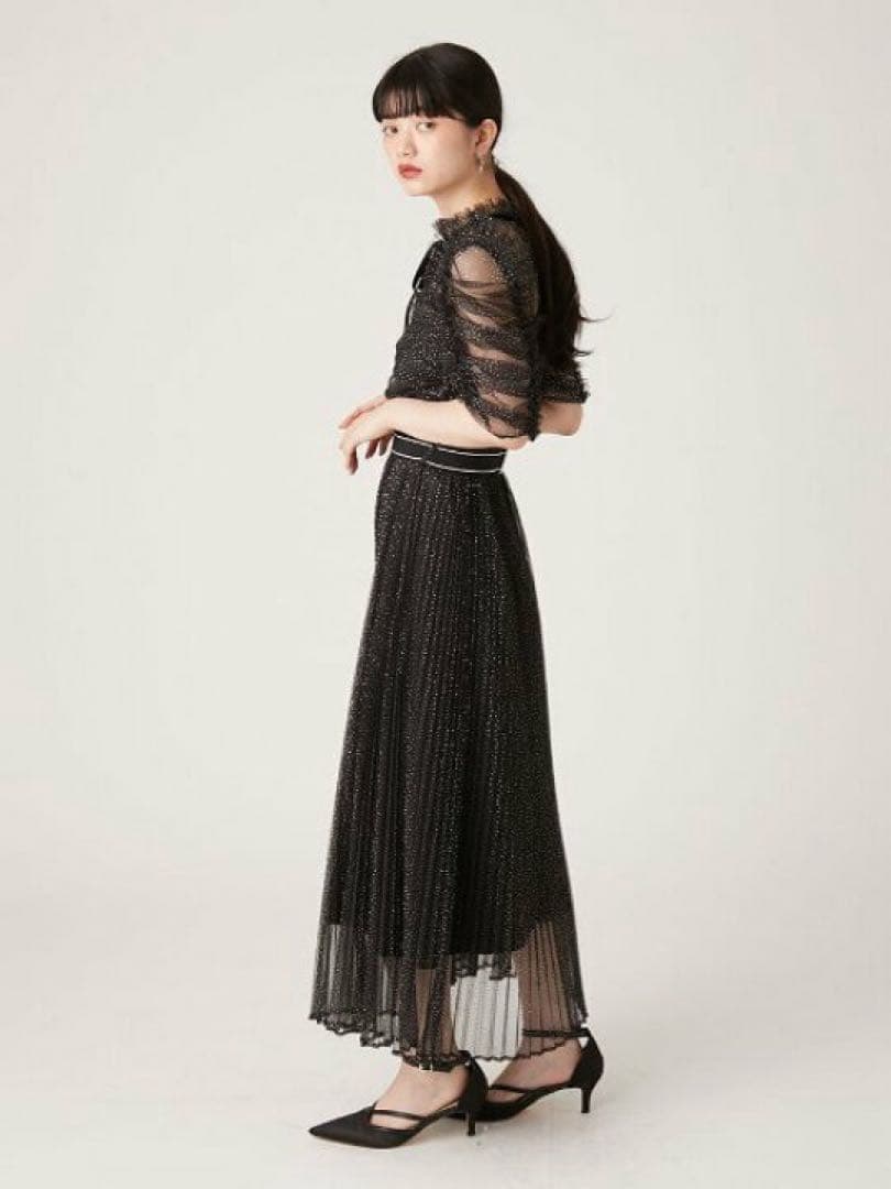 【LILY BROWN×MARY QUANT】ベルト付きドットチュールドレス