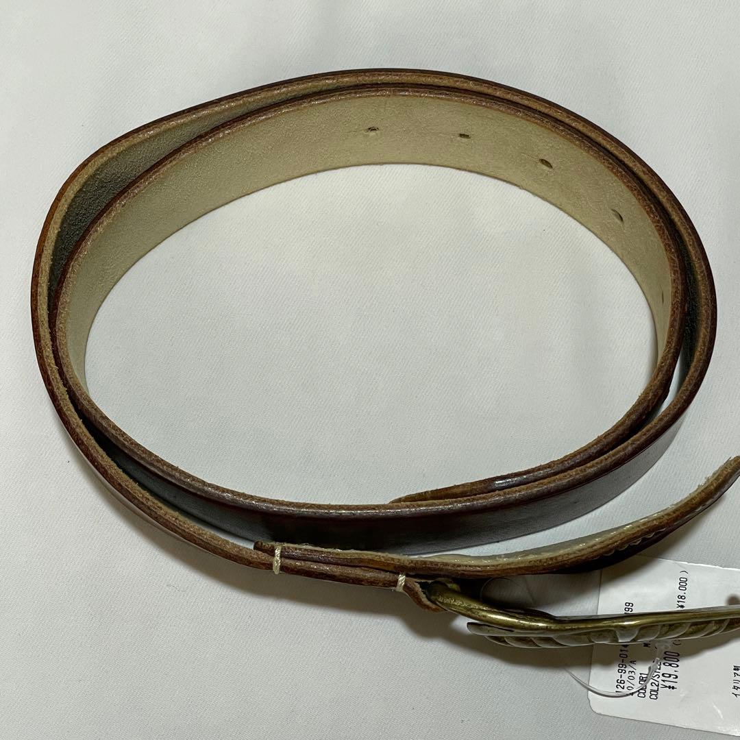 フェリージ Felisi ブラスバックル×レザーベルト イタリア製 試着のみ