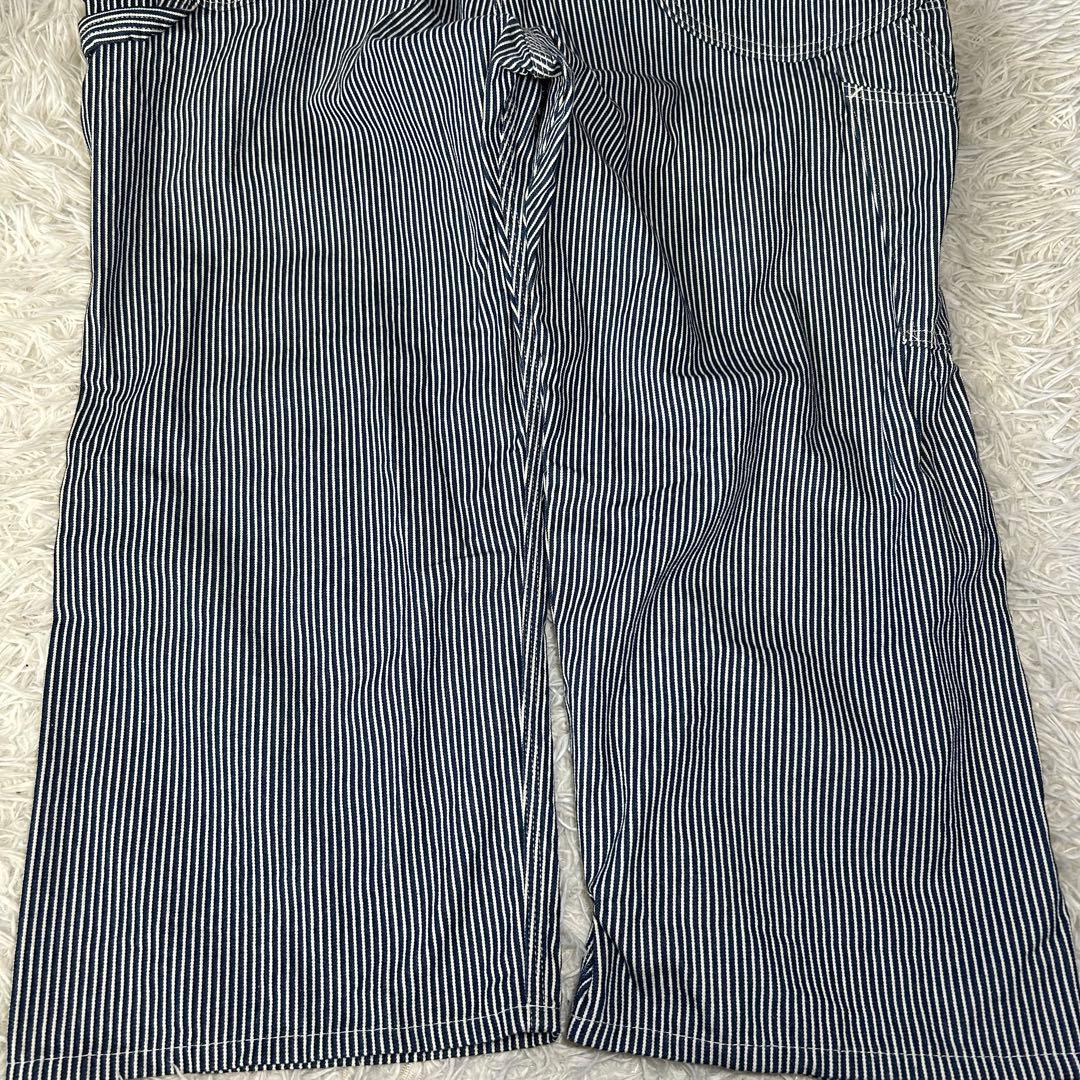 美品　Lee リー　LM7254 ヒッコリー 2L 大きいサイズ オーバーオール