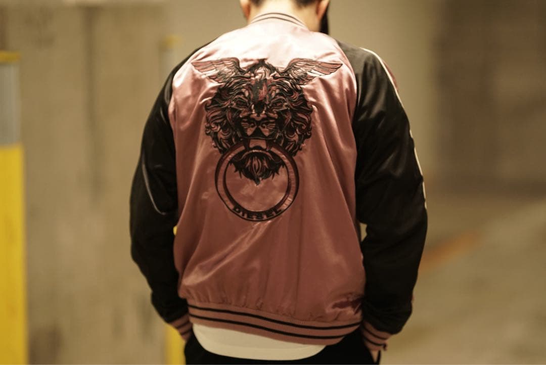 DIESEL ウルフ/ライオン 刺繍 リバーシブル スカジャン ディーゼル L