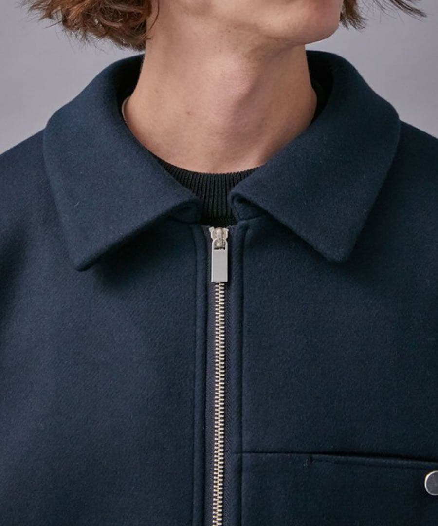 PUBLIC TOKYO Super140s メルトン ショートジップブルゾン