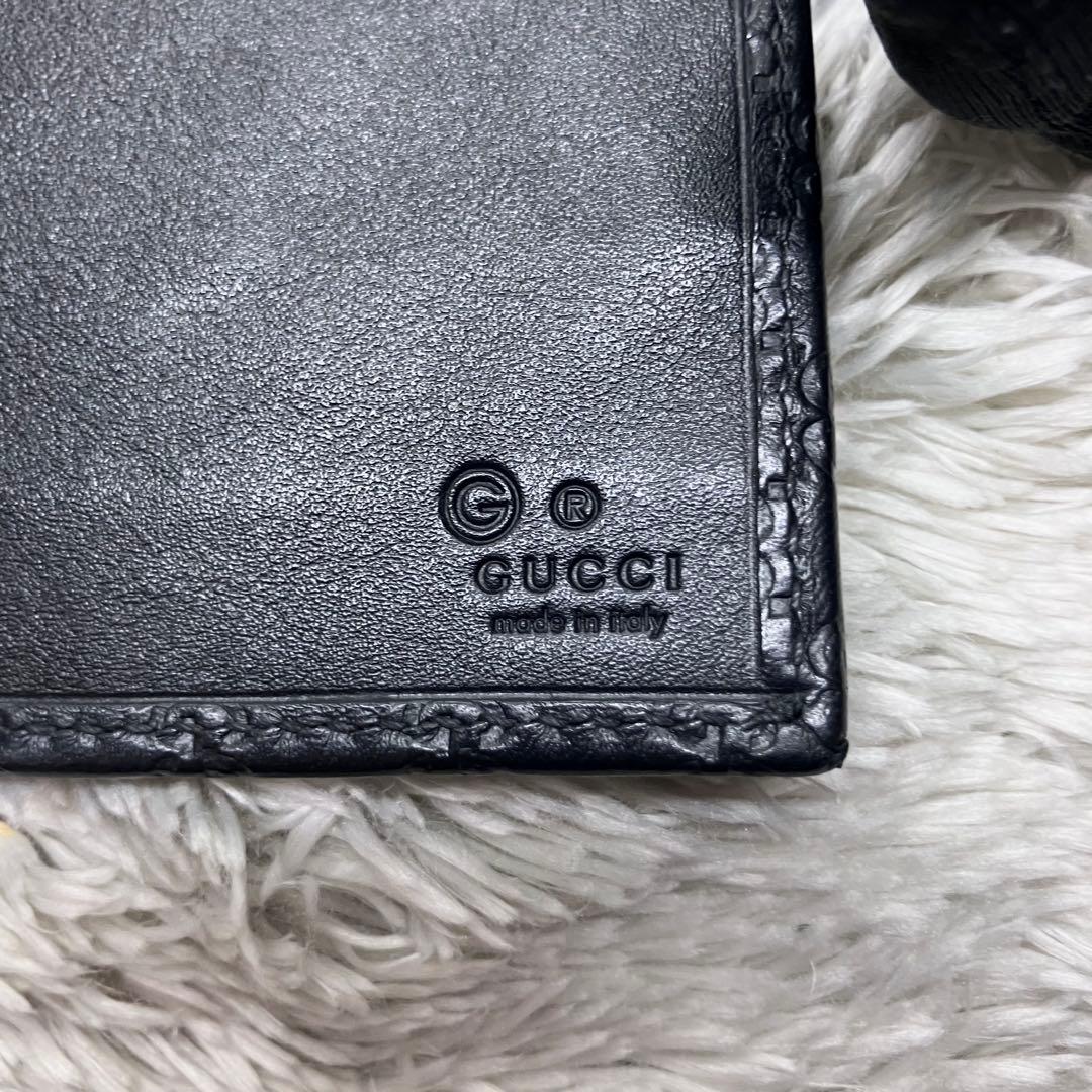 箱付き極美品✨GUCCI マイクロシマ GG柄 ロゴプレート 長財布449396