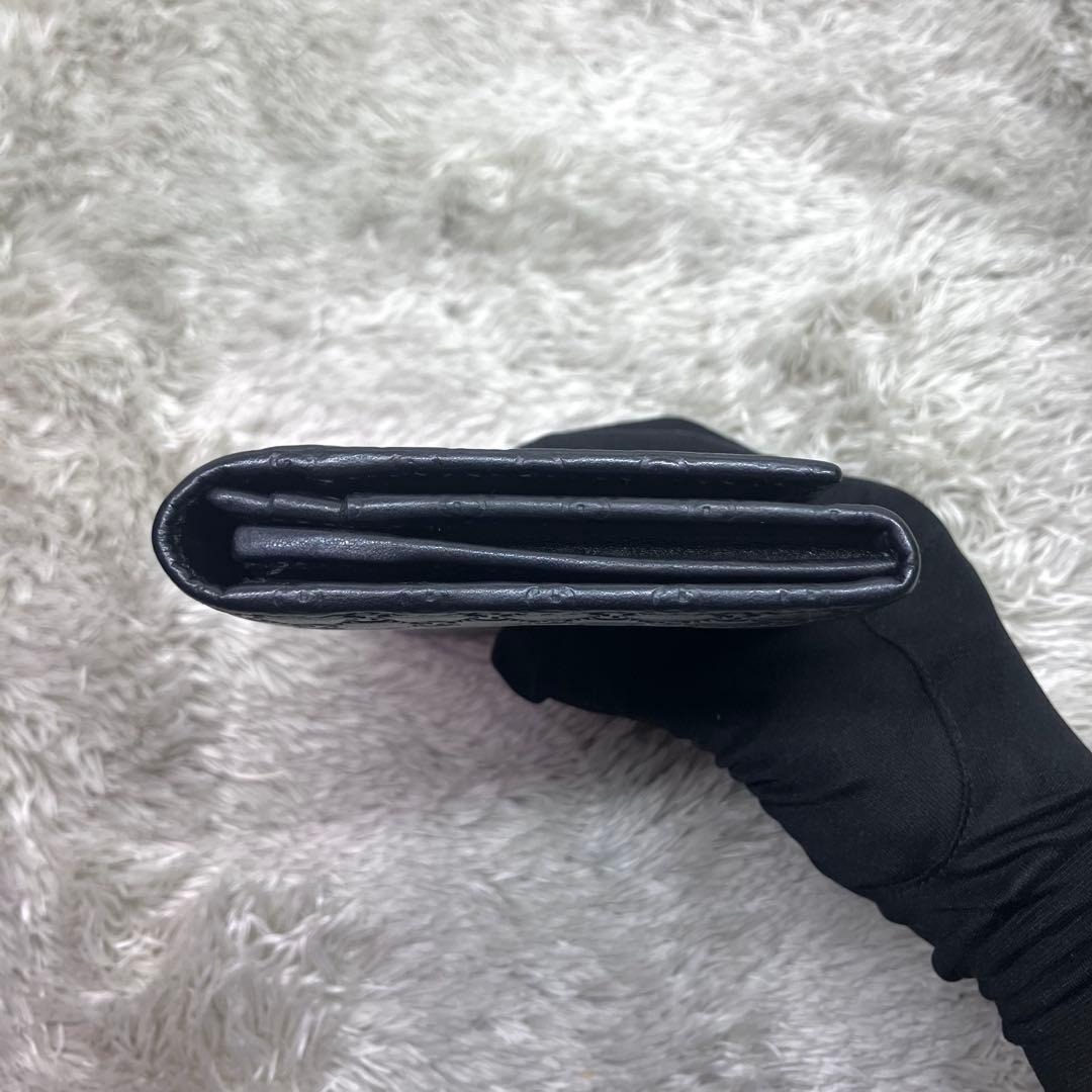 箱付き極美品✨GUCCI マイクロシマ GG柄 ロゴプレート 長財布449396