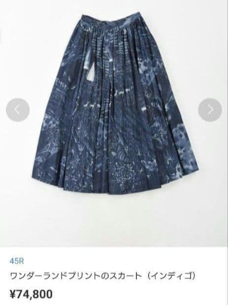 45Ｒ ワンダーランドプリントのスカート（インディゴ）45rpm