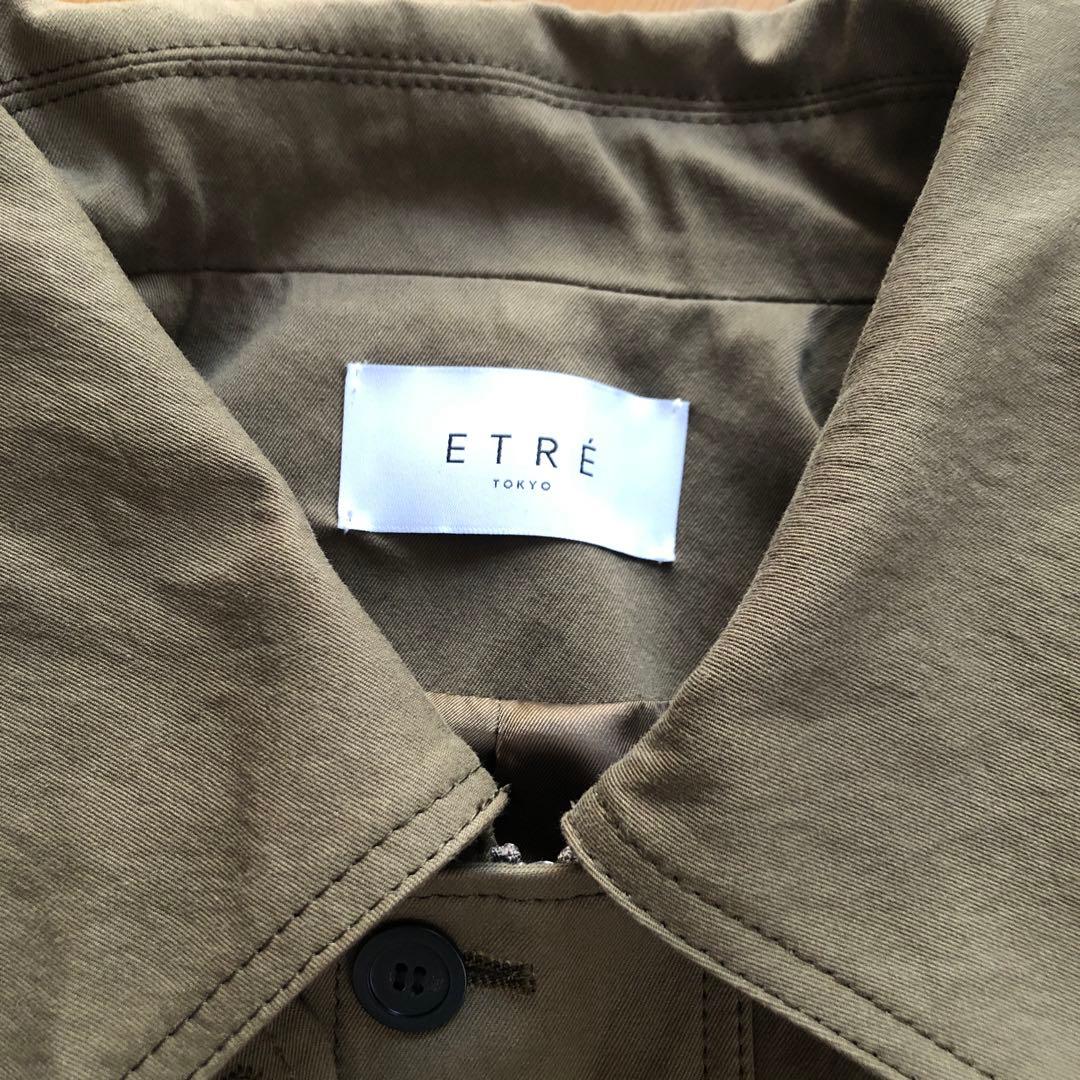 新品未使用　ETRÉ TOKYO　ハイカウントミリタリーコート　カーキ　S