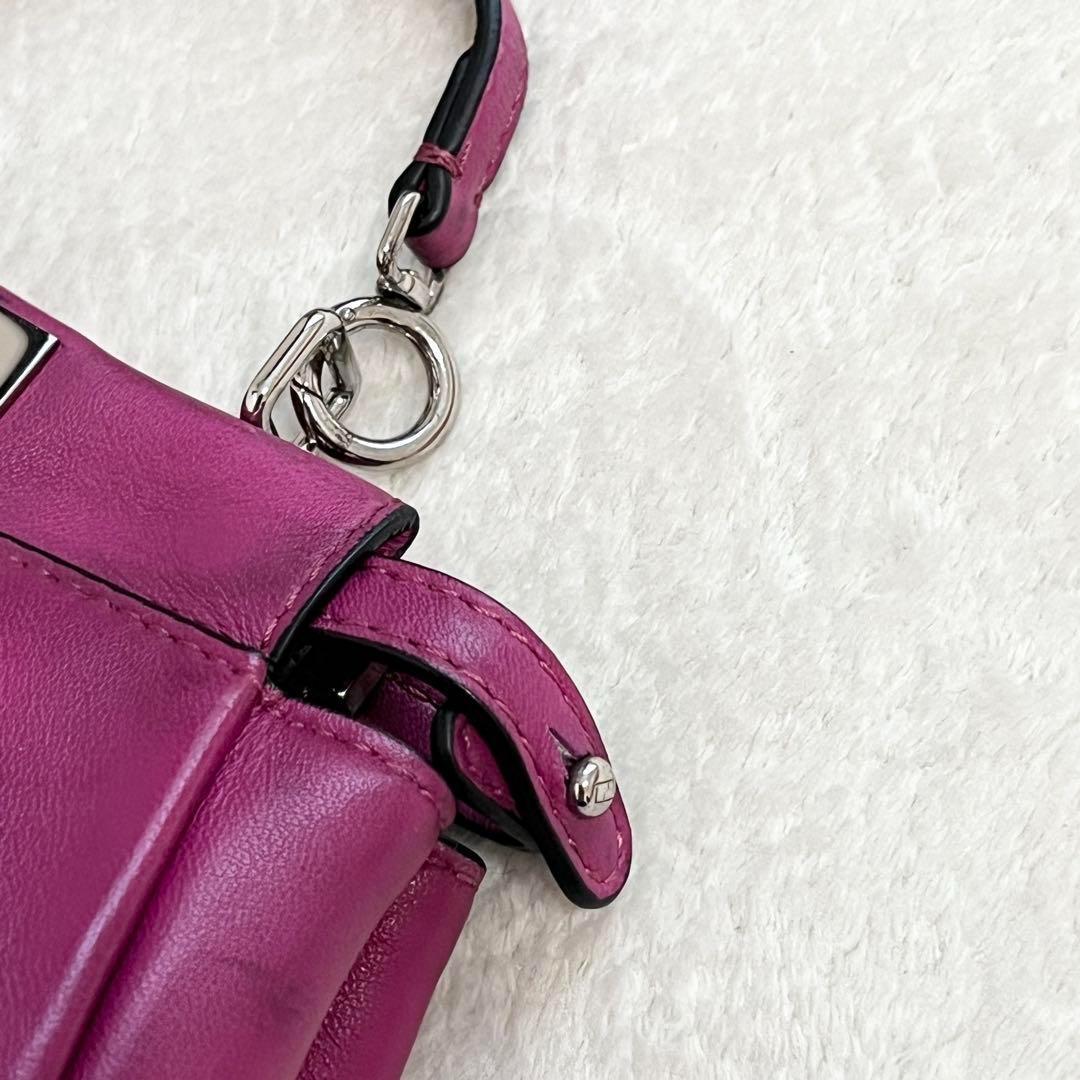 フェンディ　マイクロピーカブー 2wayハンドバッグ ショルダー　ピンク