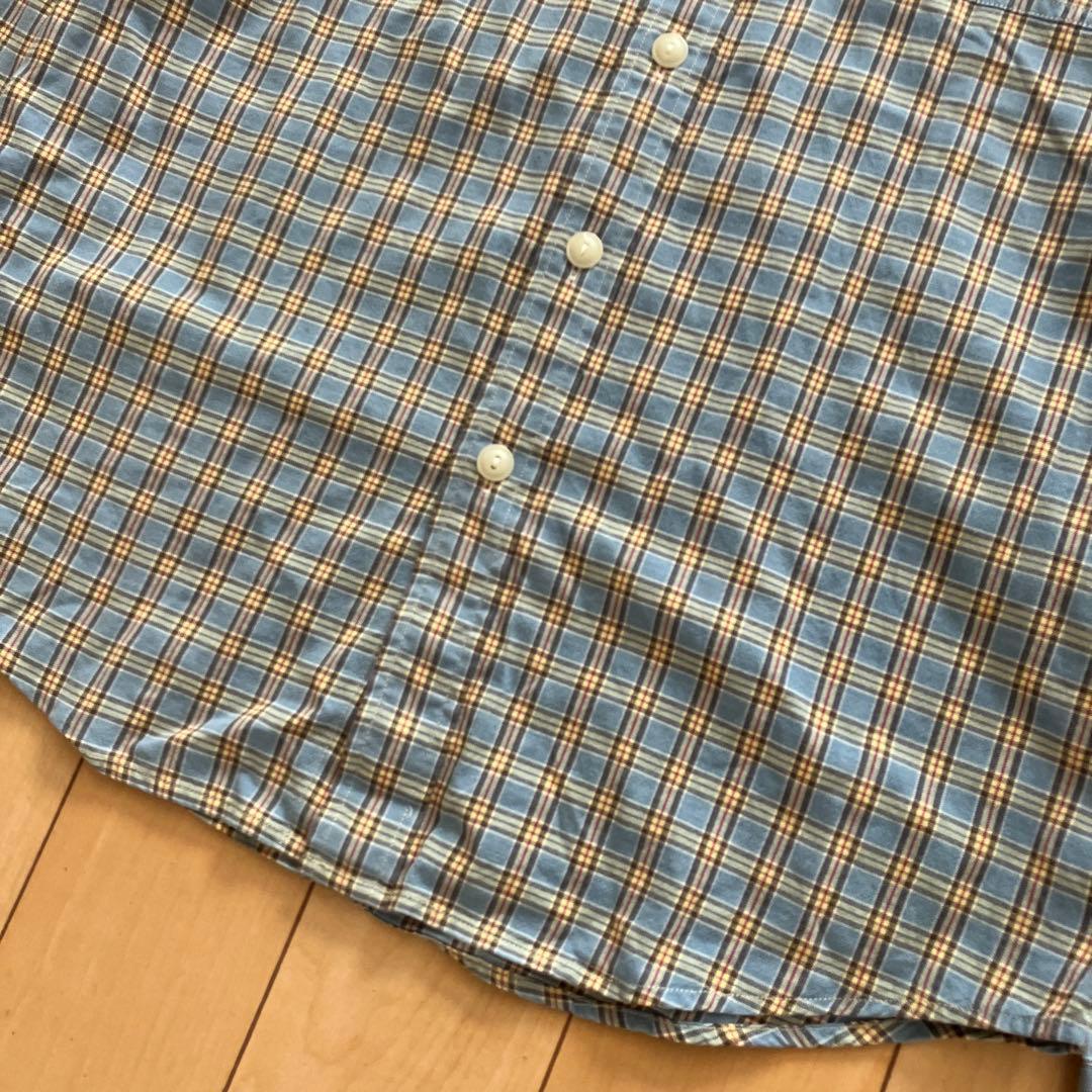 RRL ダブルアールエル　長袖シャツ　チェック　水色　Mサイズ