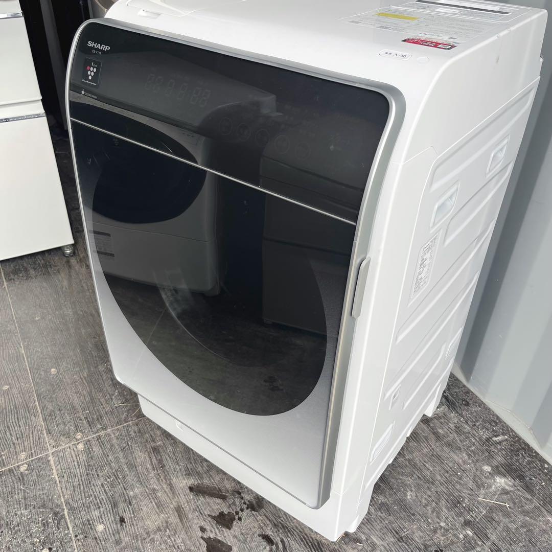 357取付無料！SHARP熱乾燥搭載 洗剤自動投入最高性能おしゃれドラム式洗濯機