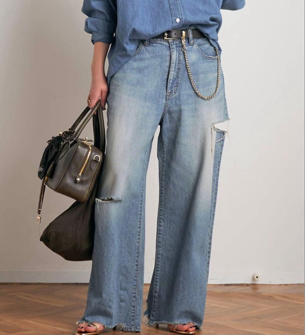 AP STUDIO Attick by Johnbullダメージワイドデニム