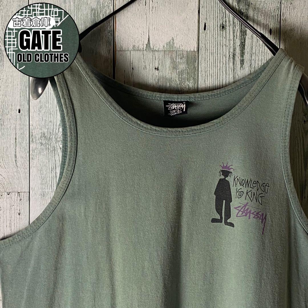 【※USA製】オールドステューシー★80s 黒タグ タンクトップ L