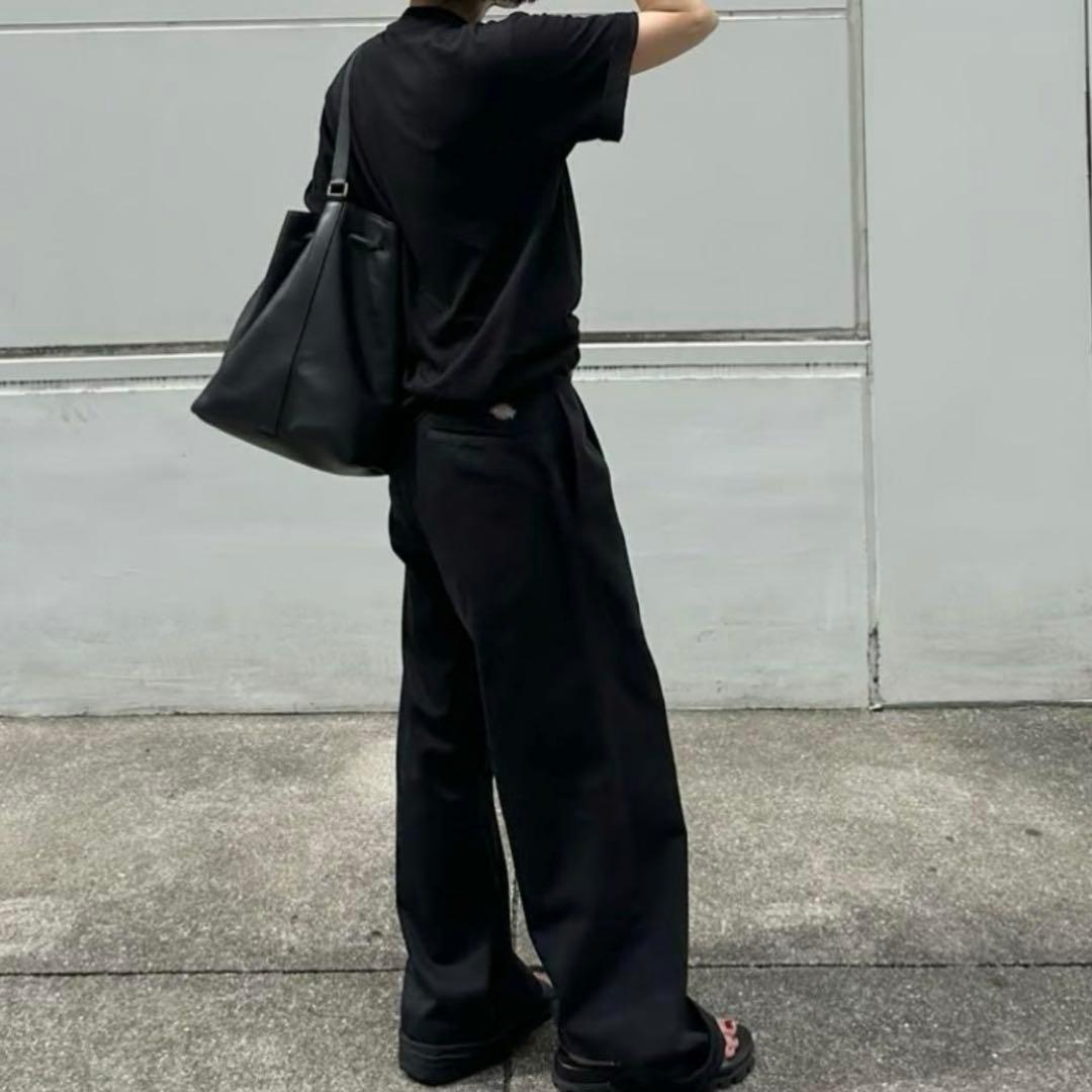ok.soon×dickies wide chino pants (black)