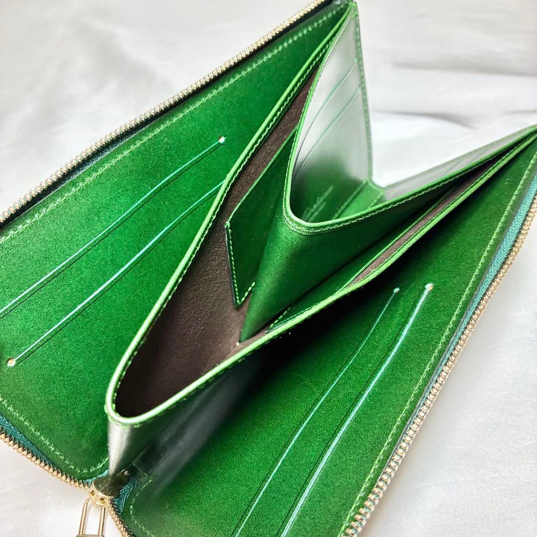 【未使用】　ムネカワ　L字ファスナー長財布　クラムロング　オールレザー　ロゴ刻印