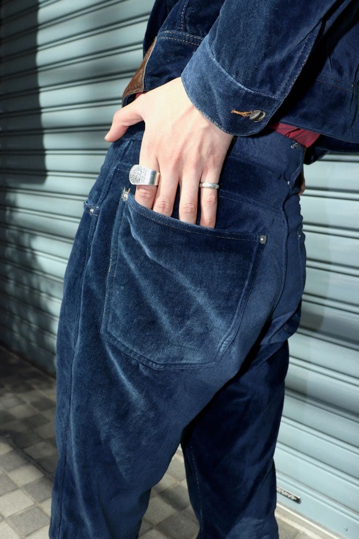 【MASU】 INDIGO VELVET FLARE JEANS