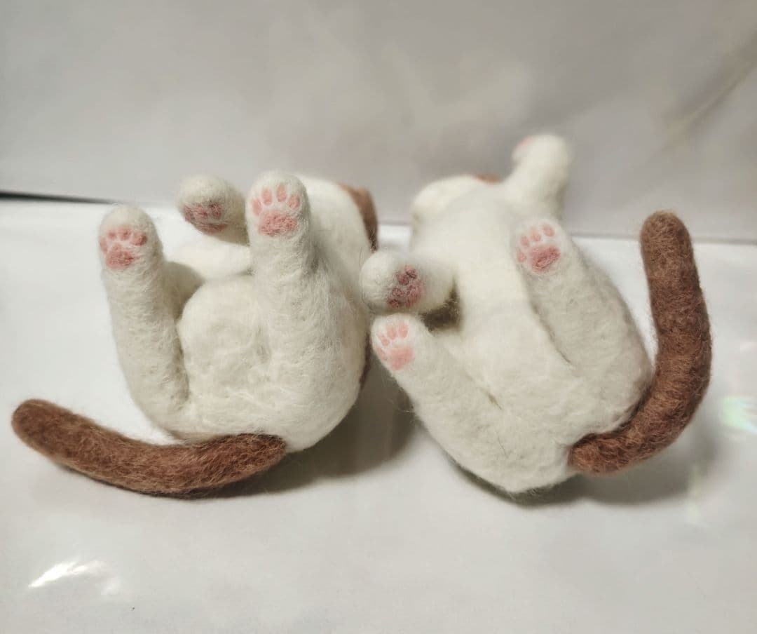 桜羊毛フェルト　猫ちゃん