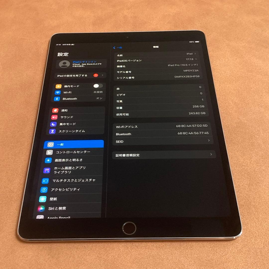 2636 外観美品☆iPad Pro 256GB 10.5インチ WIFIモデル