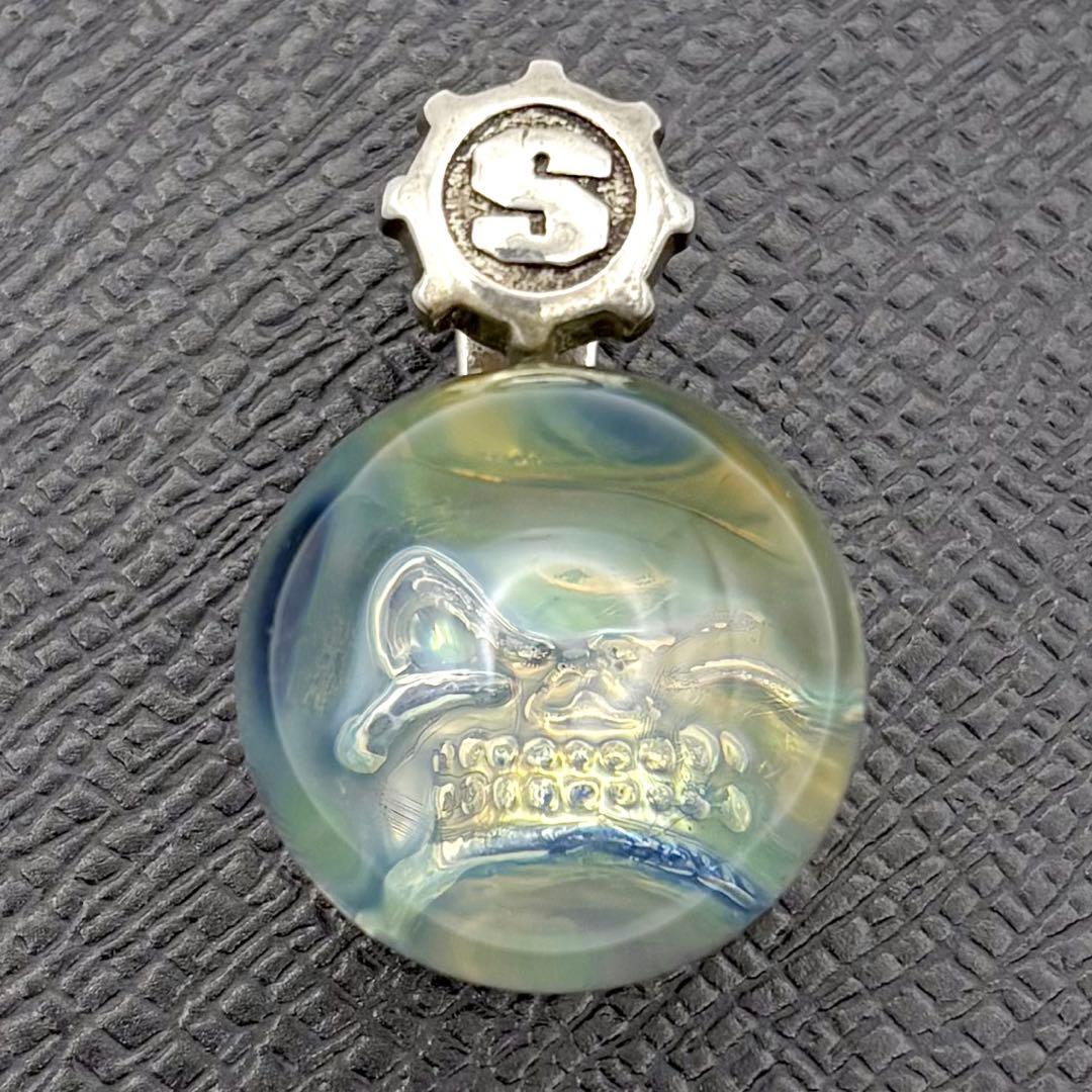 スターリンギア ニュースカルマーブル ペンダント ブルー サイン入り 希少 美品