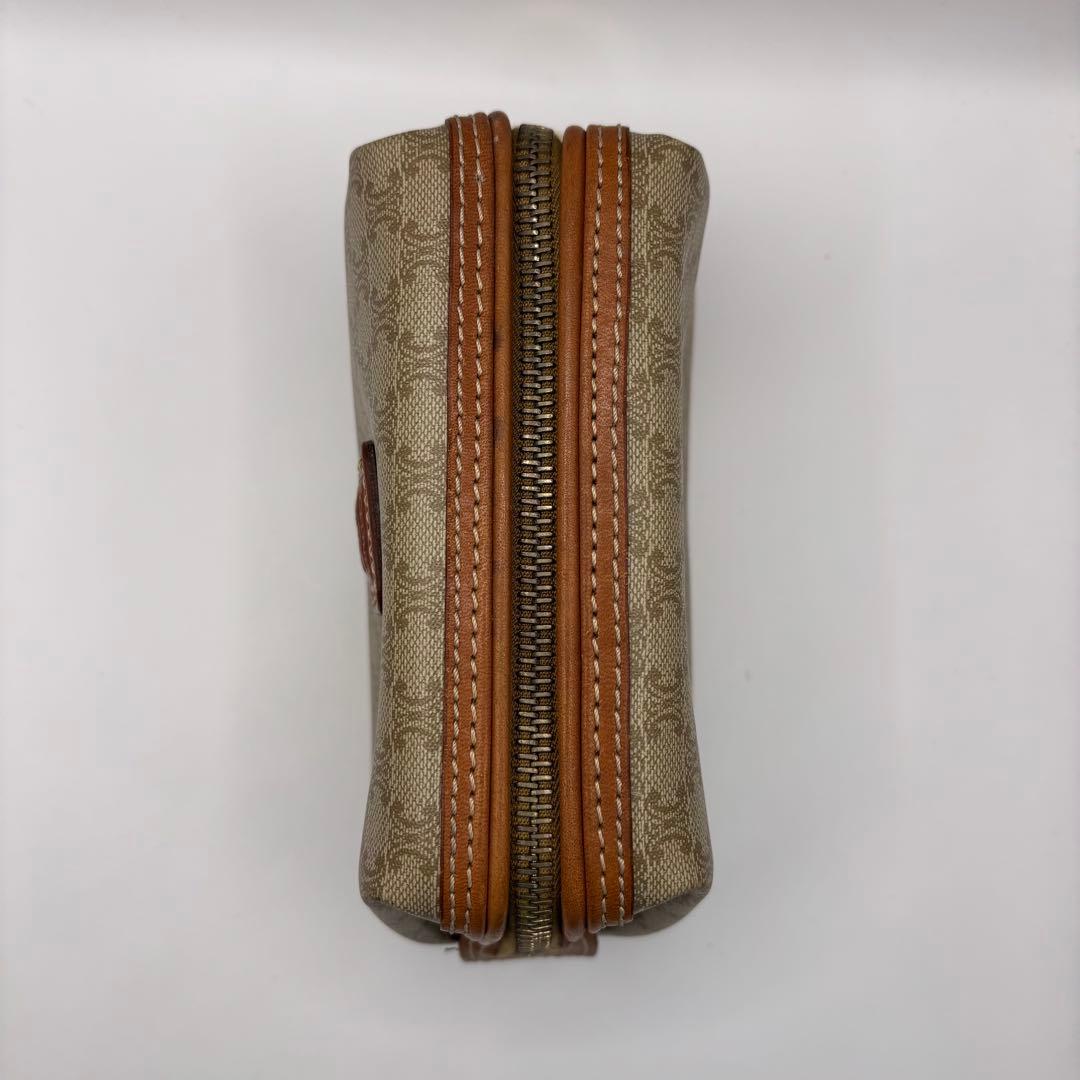 CELINE ポーチ　トリオンフ　マカダム　ベージュ　ブラウン　キャメル　レザー