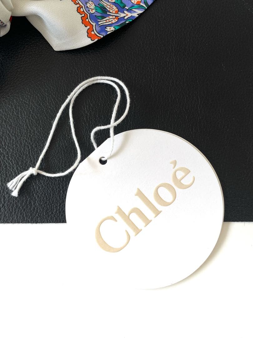 美品 Chloé クロエ チャーリー ロングリボンシュシュ