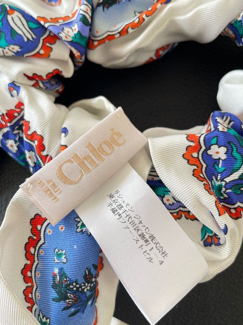 美品 Chloé クロエ チャーリー ロングリボンシュシュ