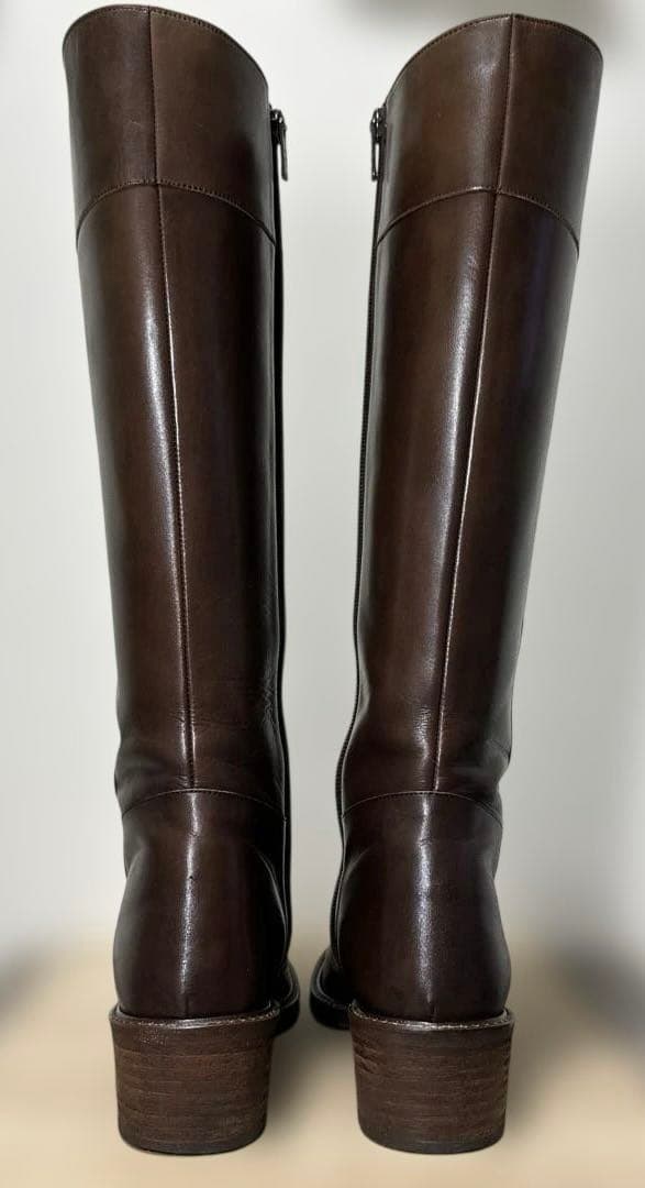 REGAL リーガル 本革 ロングブーツ ファスナー付き ダークブラウン24cm