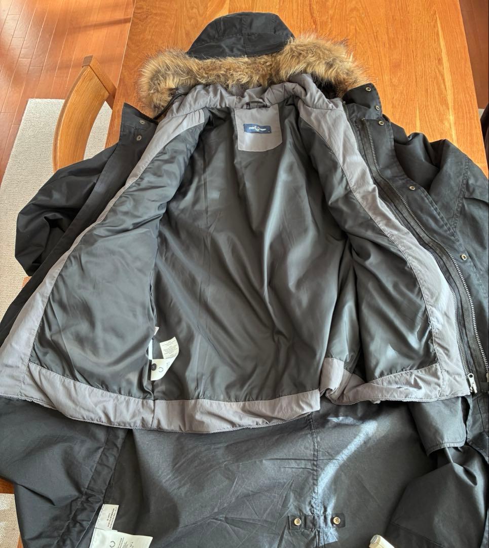 フレッドペリー　モッズコート　J6504 フィッシュテール パーカー　ブラック