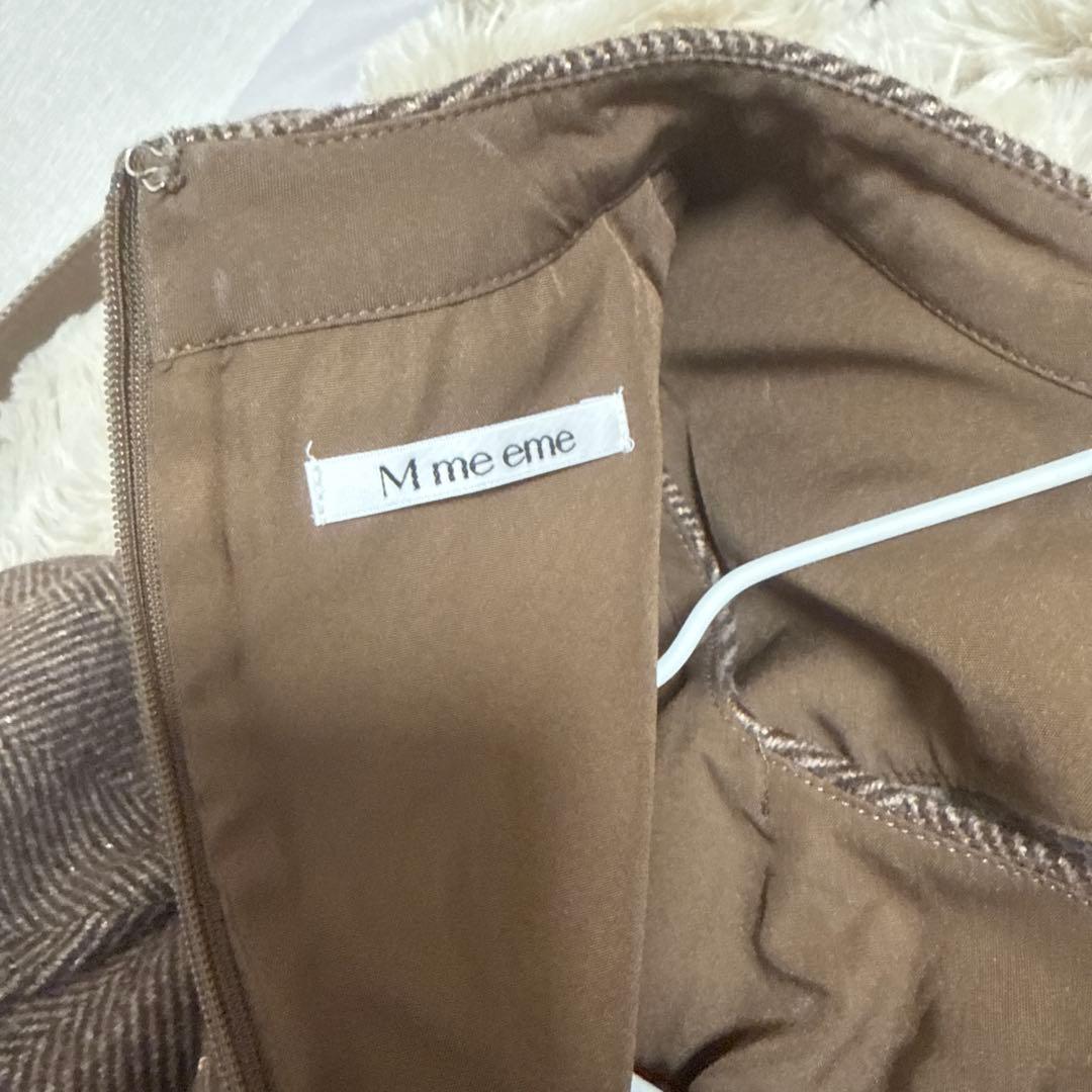 M me eme クラシカルへリンボーンミニワンピース