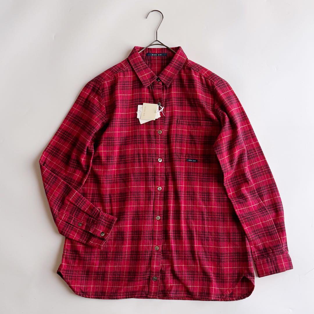 未使用NON NO マドモアゼルノンノン チェックネルシャツ PAPAS