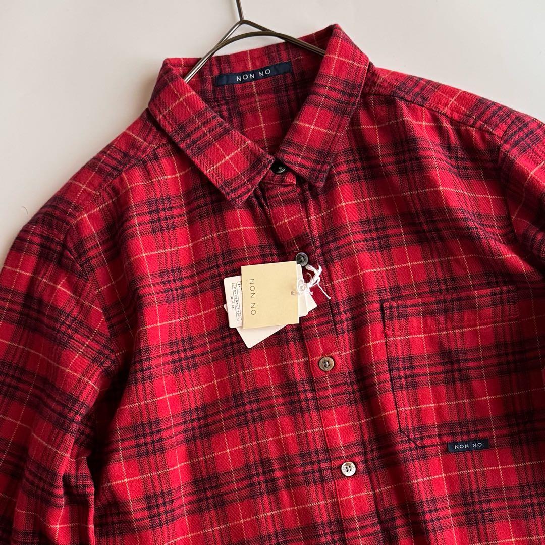 未使用NON NO マドモアゼルノンノン チェックネルシャツ PAPAS