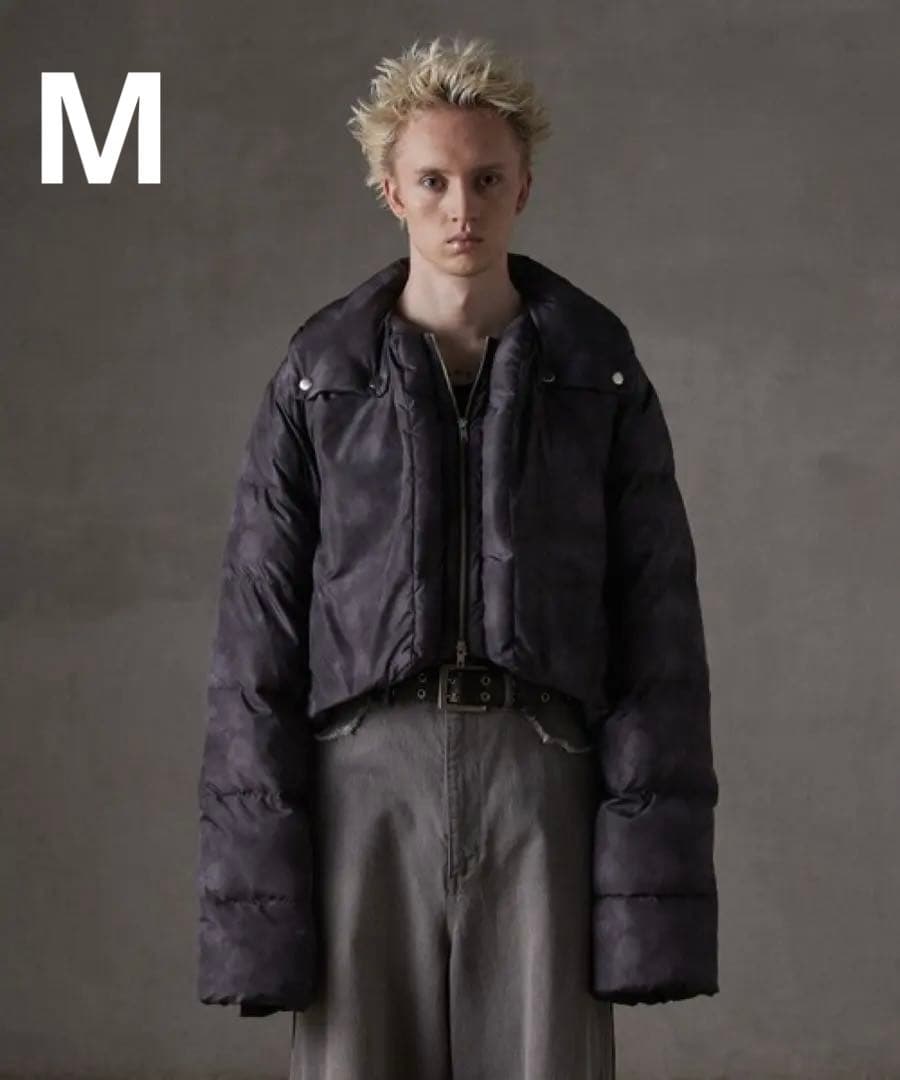 【GRANCY】プリントショートリアルダウン　ブラックMサイズ