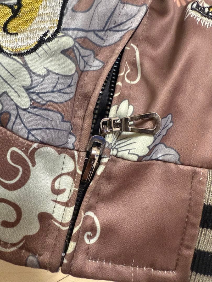 刺繍　ZARA WOMAN スカジャン リバーシブル 龍 虎 Mサイズ