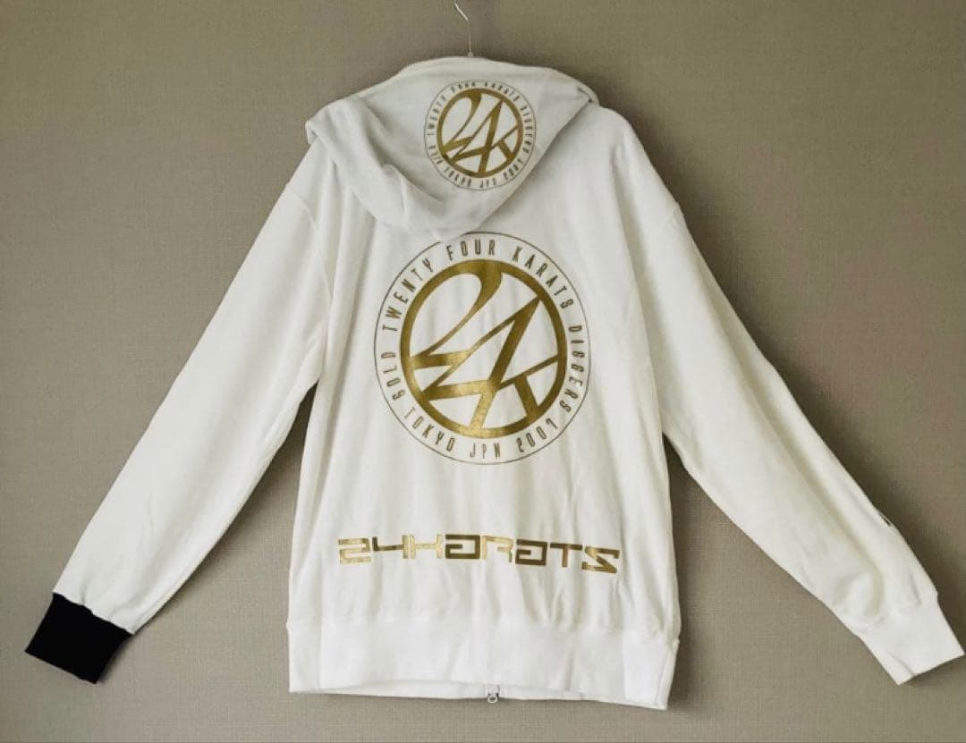 【24KARATS】2007年初期 ベロア素材セットアップ　ホワイトLサイズ